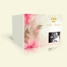 Danksagungskarte Goldhochzeit Rosa Lilien