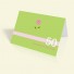 Einladungskarte zum Geburtstag - Grün mit Blümchen - vertikal klappbar